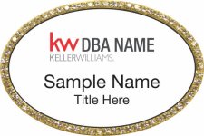 (image for) Keller Williams Realty Logo 2 Gold Oval Bling White Badge