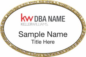 (image for) Keller Williams Realty Logo 2 Gold Oval Beyond Bling White Badge