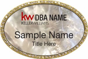 (image for) Keller Williams Realty Logo 2 Gold Oval Beyond Bling White Pearl Badge