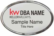 (image for) Keller Williams Realty Logo 2 Silver Oval Polished Prestige Badge