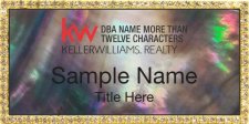 (image for) Keller Williams Realty Logo 4 Gold Bling Black Pearl Badge