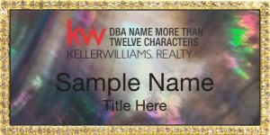 (image for) Keller Williams Realty Logo 4 Gold Bling Black Pearl Badge