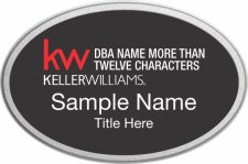 (image for) Keller Williams Realty Logo 5 Silver Oval Pebbled Prestige Black Badge