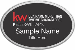 (image for) Keller Williams Realty Logo 5 Silver Oval Pebbled Prestige Black Badge