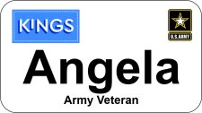 (image for) Kings Veteran White Name Badge