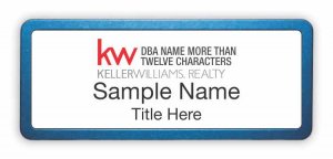 (image for) Keller Williams Realty Logo 4 Prestige Blue Anodized White Badge