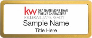 (image for) Keller Williams Realty Logo 4 Prestige Gold Anodized White Badge
