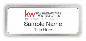 (image for) Keller Williams Realty Logo 4 Prestige Satin Anodized White Badge