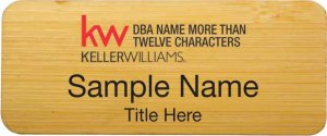 (image for) Keller Williams Realty Logo 5 Bamboo Wood Badge