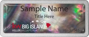 (image for) Keller Williams Big Island Logo B Black Mother of Pearl Pebbled Badge