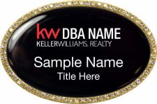 (image for) Keller Williams Realty Logo 3 Gold Oval Beyond Bling Black Badge