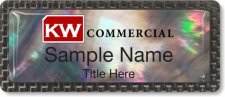 (image for) Keller Williams Commercial Black Mother of Pearl Carbon Badge
