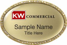(image for) Keller Williams Commercial Gold Oval Bling Badge