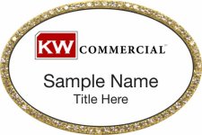 (image for) Keller Williams Commercial Gold Oval Bling White Badge