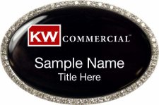 (image for) Keller Williams Commercial Silver Oval Bling Black Badge