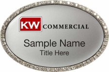 (image for) Keller Williams Commercial Silver Oval Bling Badge