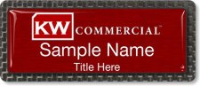 (image for) Keller Williams Commercial Carbon Frame Red Anodized Insert Badge