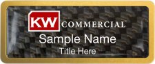 (image for) Keller Williams Commercial Gold Anodized Frame Carbon Insert Badge