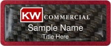(image for) Keller Williams Commercial Red Anodized Frame Carbon Insert Badge