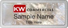 (image for) Keller Williams Commercial White Mother of Pearl Pebbled Badge