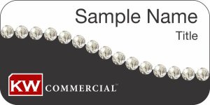 (image for) Keller Williams Commercial White/Black Swoosh Badge w/White Jewels
