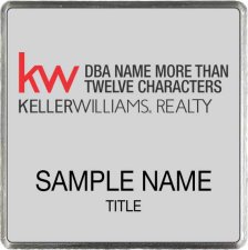 (image for) Keller Williams Realty Logo 4 Silver Square Executive Badge