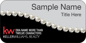 (image for) Keller Williams Realty Logo 4 Swoosh Silver/Black Badge with White Jewels