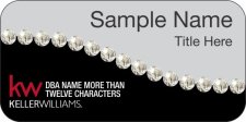 (image for) Keller Williams Realty Logo 5 Swoosh Silver/Black Badge with White Jewels
