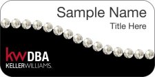 (image for) Keller Williams Realty Logo 2 Swoosh White/Black Badge with White Jewels