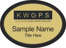 (image for) Keller Williams GPS Black Oval Executive Gold Badge