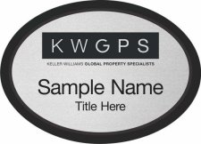 (image for) Keller Williams GPS Black Oval Executive Silver Badge
