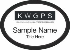 (image for) Keller Williams GPS Black Oval Executive White Badge