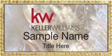(image for) Keller Williams KW Gold Bling White Pearl Badge