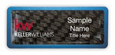(image for) Keller Williams KW Blue Anodized Frame Carbon Insert Badge
