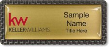 (image for) Keller Williams KW Carbon Frame Gold Anodized Insert badge