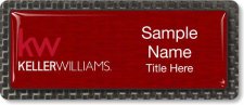 (image for) Keller Williams KW Carbon Frame Red Anodized Insert badge