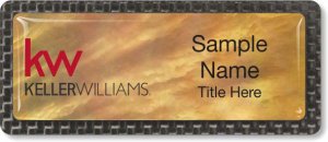 (image for) Keller Williams KW Gold Mother of Pearl Carbon Badge
