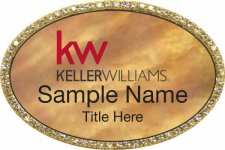 (image for) Keller Williams KW Gold Oval Beyond Bling Gold Pearl Badge