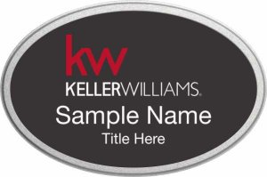 (image for) Keller Williams KW Silver Oval Pebbled Prestige Black Badge