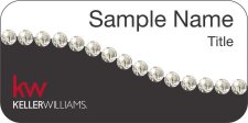 (image for) Keller Williams KW White/Black Swoosh Badge w/White Jewels