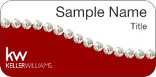 (image for) Keller Williams KW White/Red Swoosh Badge w/White Jewels