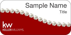 (image for) Keller Williams KW White/Red Swoosh Badge w/White Jewels