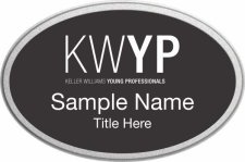 (image for) Keller Williams Young Professionals Silver Oval Pebbled Prestige Black Badge