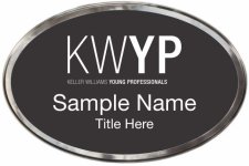 (image for) Keller Williams Young Professionals Silver Oval Polished Prestige Black Badge