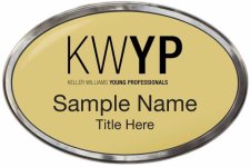 (image for) Keller Williams Young Professionals Silver Oval Polished Prestige Gold Badge