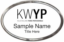 (image for) Keller Williams Young Professionals Silver Oval Polished Prestige Badge White