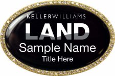 (image for) Keller Williams Land Gold Oval Bling Black Badge