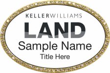 (image for) Keller Williams Land Gold Oval Beyond Bling White Badge