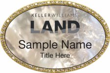 (image for) Keller Williams Land Gold Oval Beyond Bling White Pearl Badge