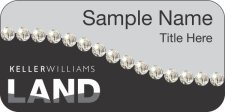 (image for) Keller Williams Land Silver/Black Swoosh Badge w/White Jewels